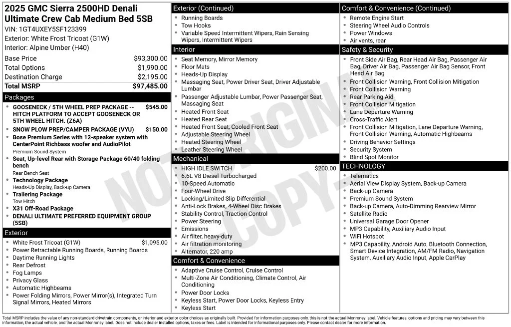 Certified Used 2025 White Frost Tri-Coat GMC Denali Ultimate image 36