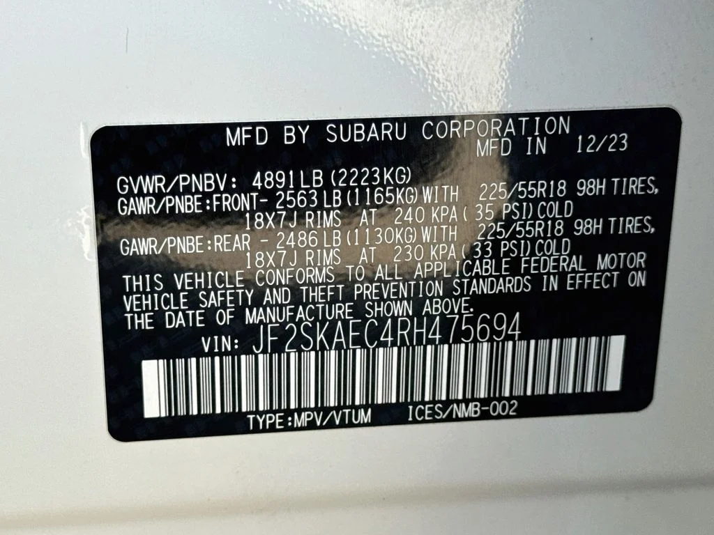 Certified Used 2024 White Subaru Sport image 40