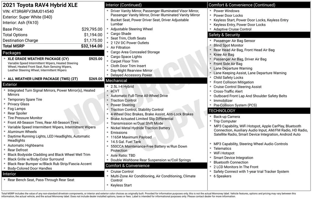 Used 2021 White Toyota XLE image 28