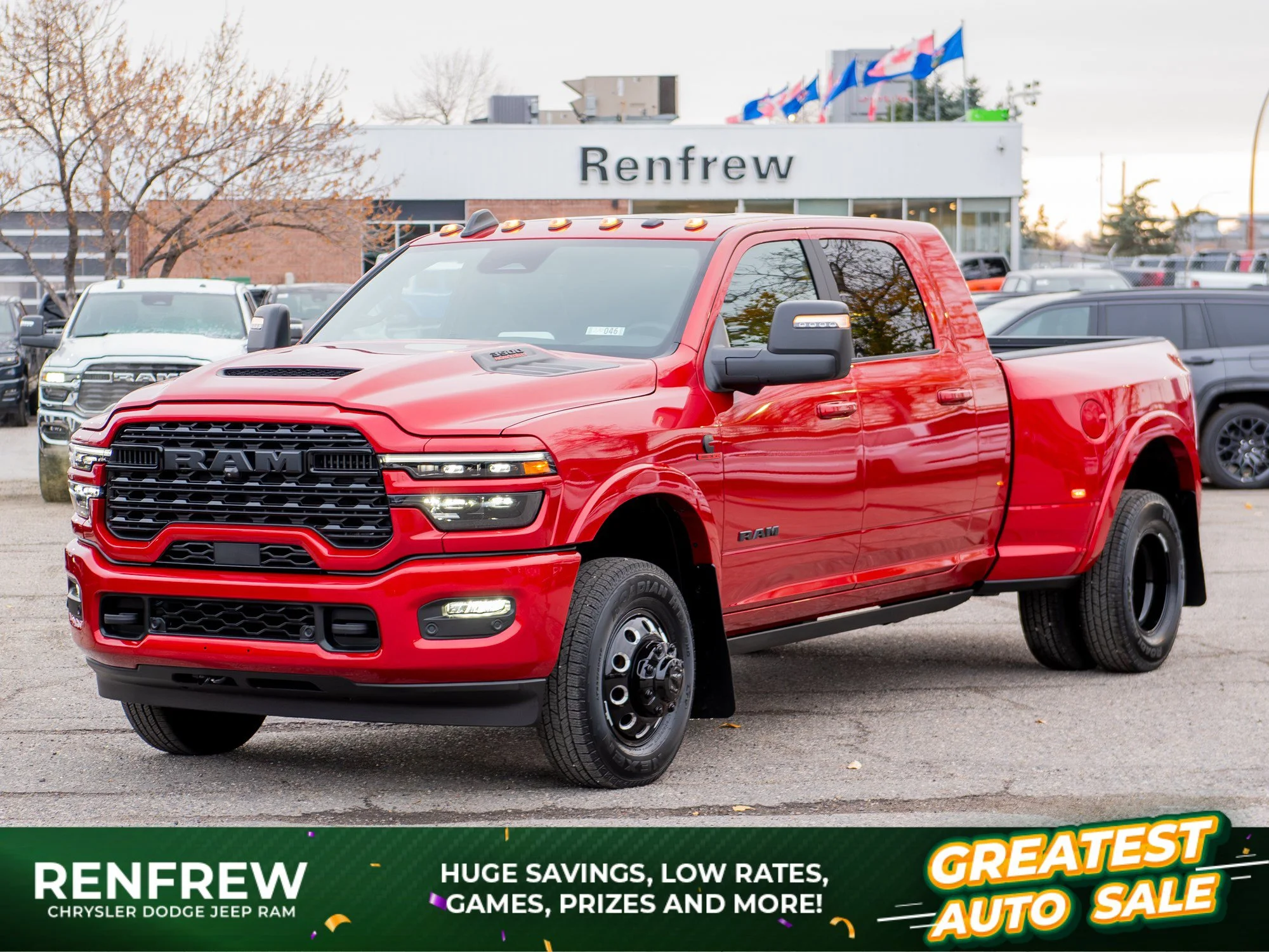 New 2027 Red RAM Limited Night* Mega Cab 4x4, Sunroof, Passenger Screen, Harman/Kardon image 1