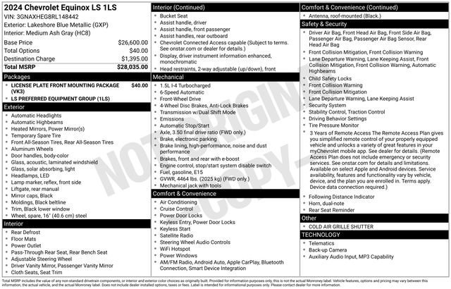 Certified Used 2024 Lakeshore Blue Metallic Chevrolet LS image 34
