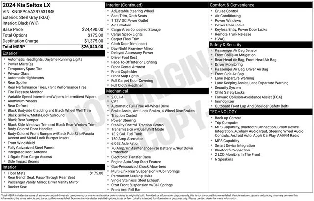 Used 2024 Gray Kia LX image 9