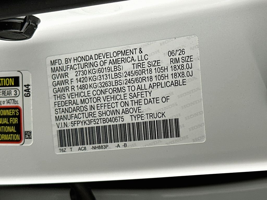 New 2026 Platinum White Pearl Honda RTL image 33