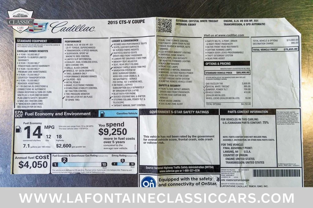 Used 2015 White Cadillac Base image 6