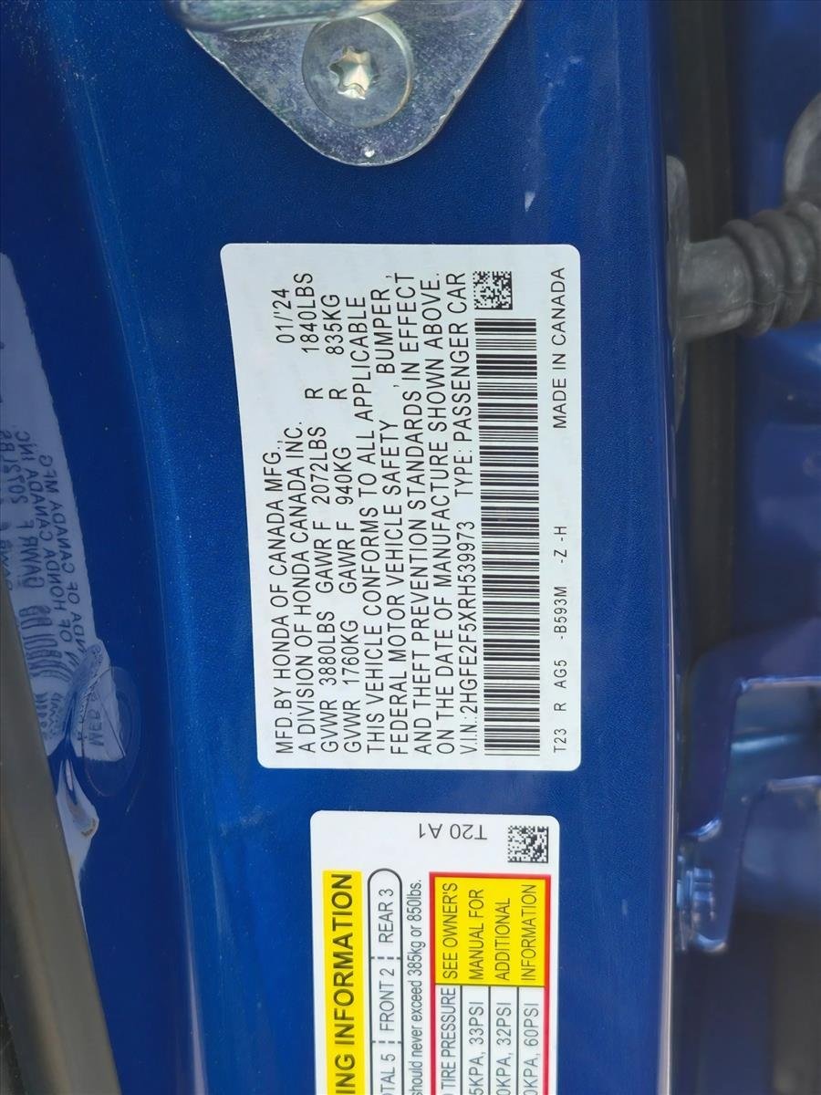 Used 2024 Aegean Blue Metallic Honda Sport image 23