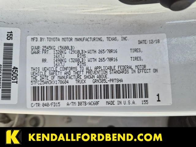 Used 2019 Super White Toyota TRD Off-Road image 25