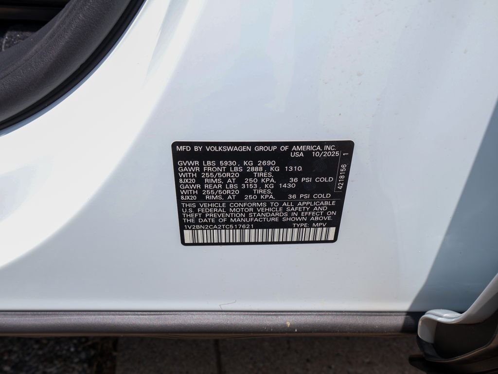 New 2026 White Volkswagen 2.0T SEL image 35