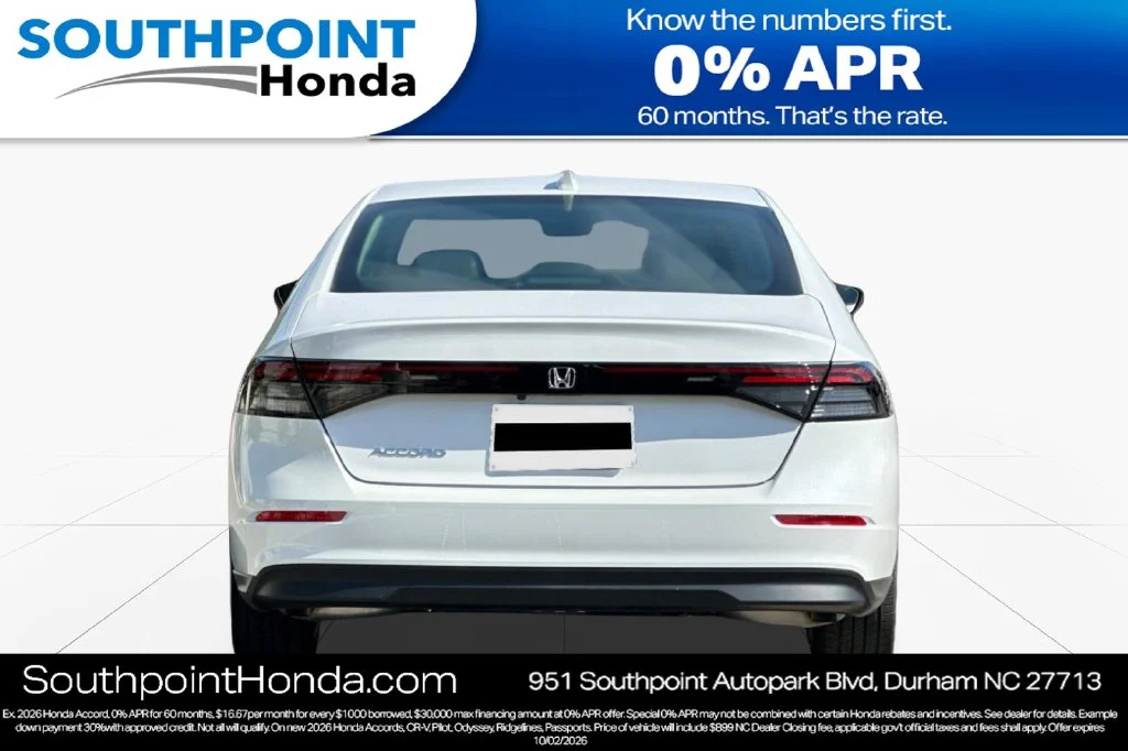 New 2026 Platinum White Pearl Honda LX image 5