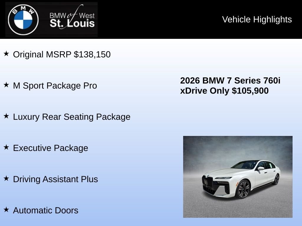 Used 2026 White BMW 760i xDrive image 8