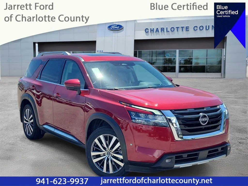 Certified Used 2022 Red Nissan Platinum image 1
