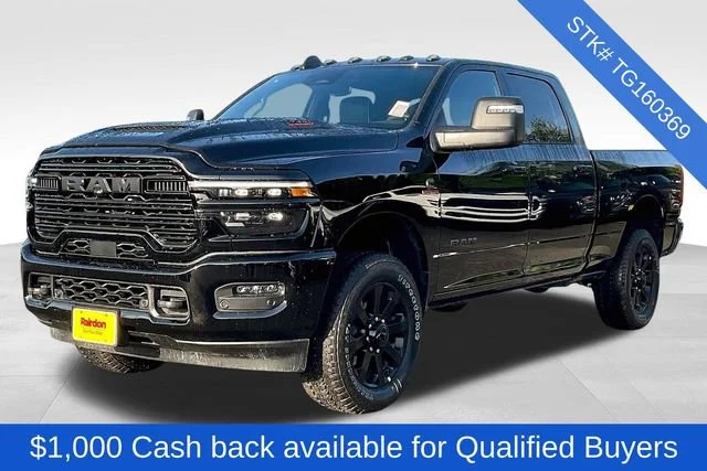 New 2026 Diamond Black Crystal Pearl-Coat Exterior Paint RAM Laramie image 2