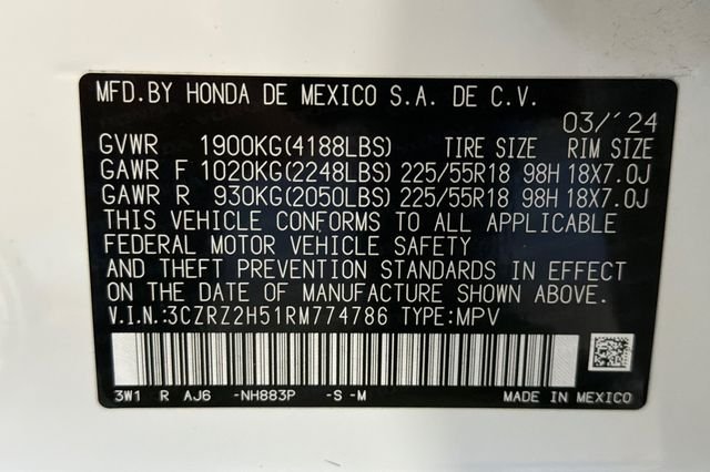 Certified Used 2024 Platinum White Pearl Honda Sport image 37
