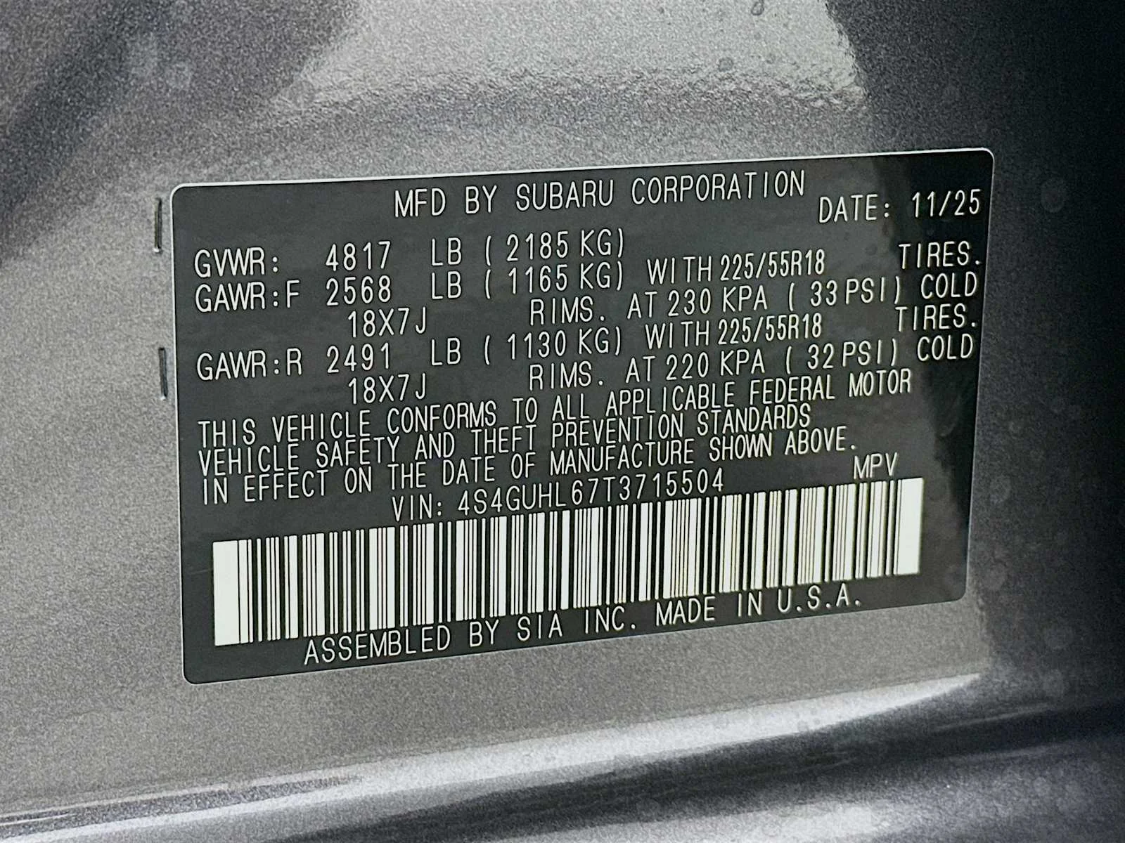 New 2026 MAGNETITE GRAY PEARL Subaru Limited image 28