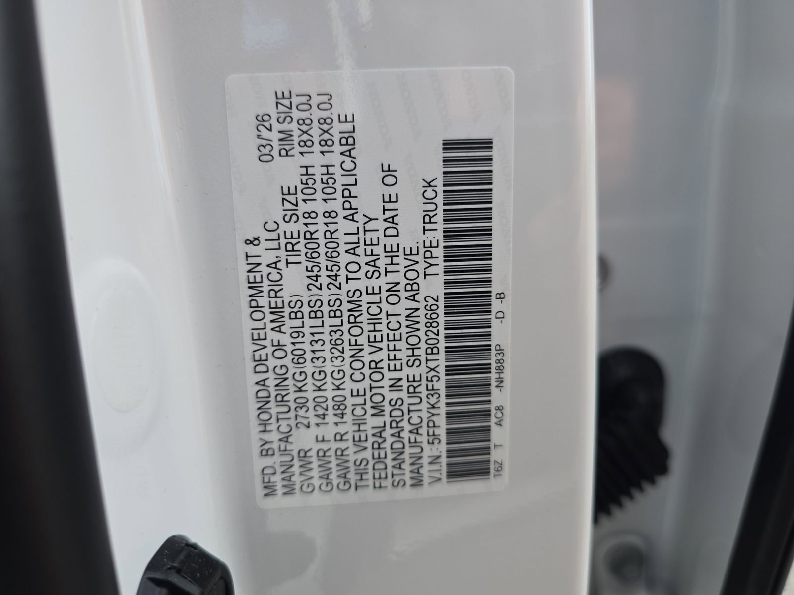 New 2026 Platinum White Pearl Honda RTL image 29