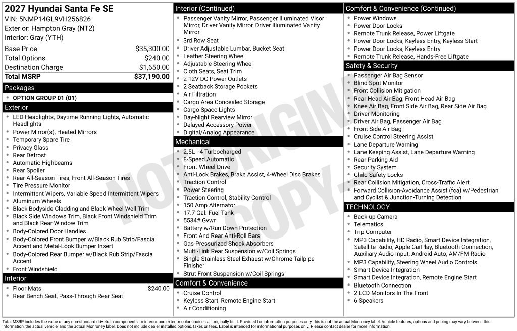 New 2027 Gray Hyundai SE FWD image 16
