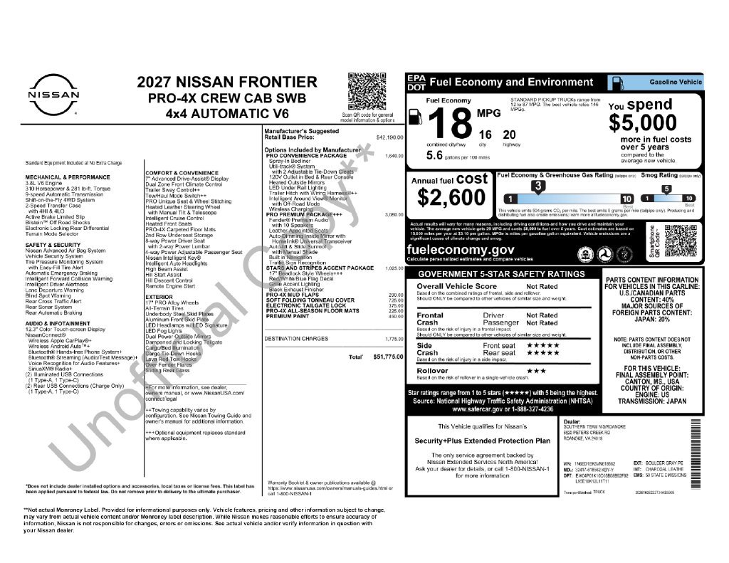 New 2027 Gray Nissan PRO-4X image 2