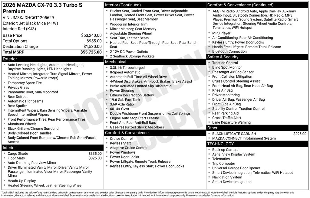 New 2026 Jet Black Mica Mazda 3.3 Turbo S Premium image 2