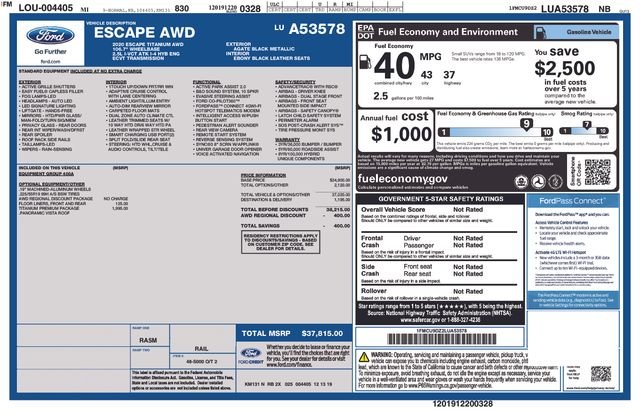 Certified Used 2020 Black Metallic Ford Titanium image 35