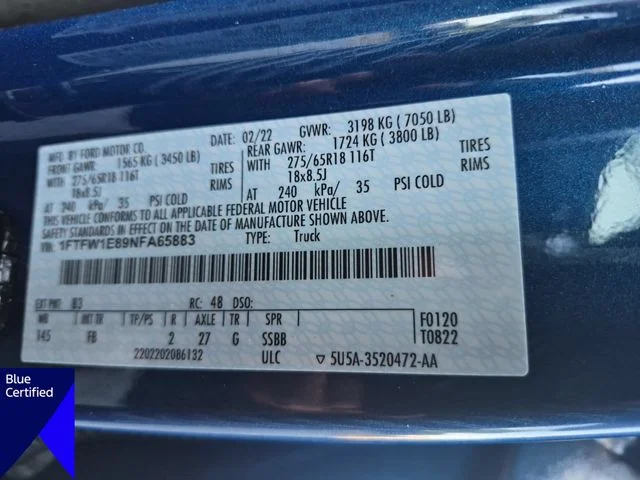 Used 2022 Blue Ford XLT image 38