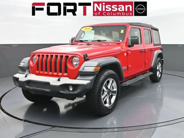 Used 2018 Red Jeep Unlimited Sport S image 1