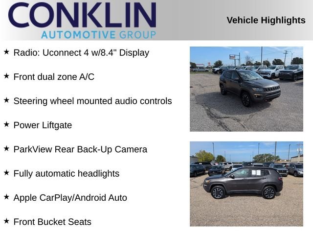 Used 2019 Jeep Compass Trailhawk with VIN 3C4NJDDBXKT836121 for sale in Salina, KS