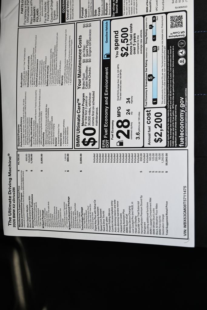 New 2026 Black Sapphire Metallic BMW xDrive28i image 25