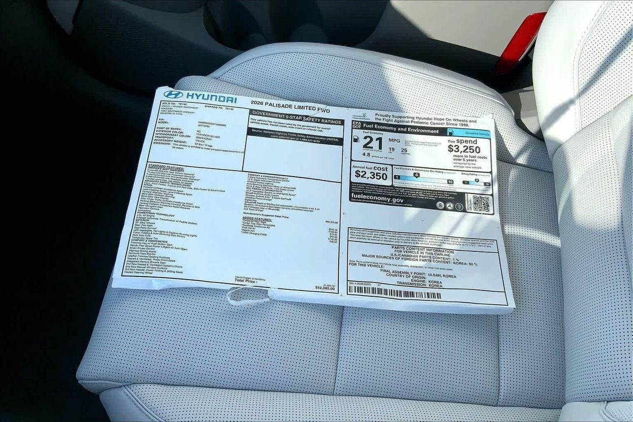 New 2026 Typhoon Silver Metallic Hyundai Limited FWD image 18