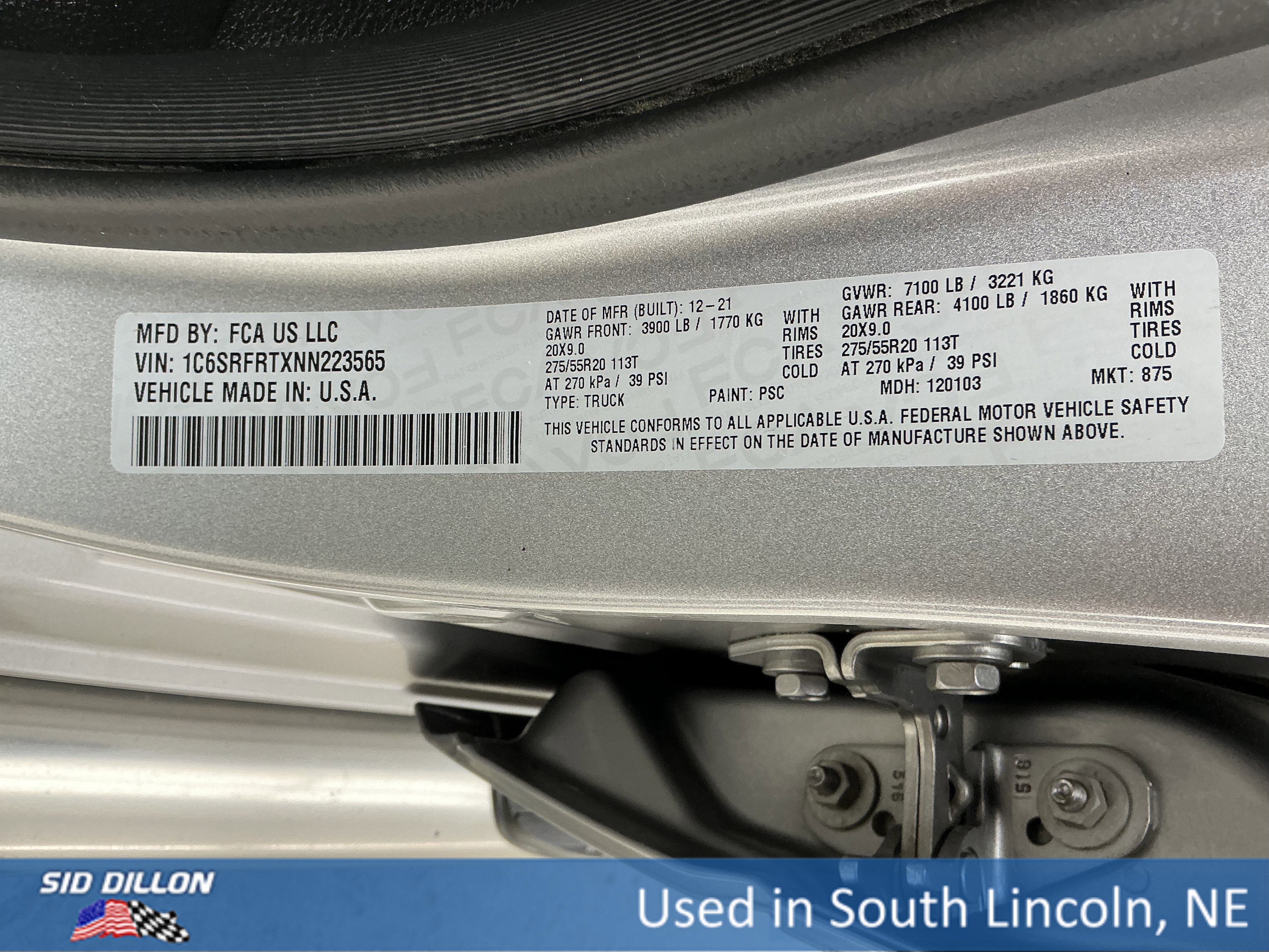 Used 2022 Billet Silver Metallic Clearcoat Ram Laramie image 15