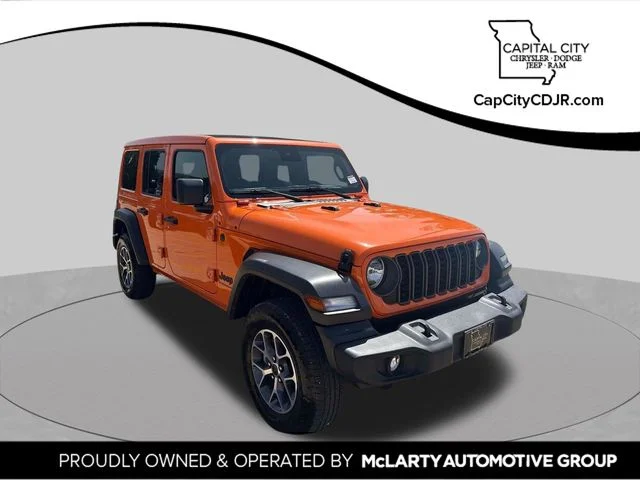Certified Used 2025 Orange Jeep Sport S image 1