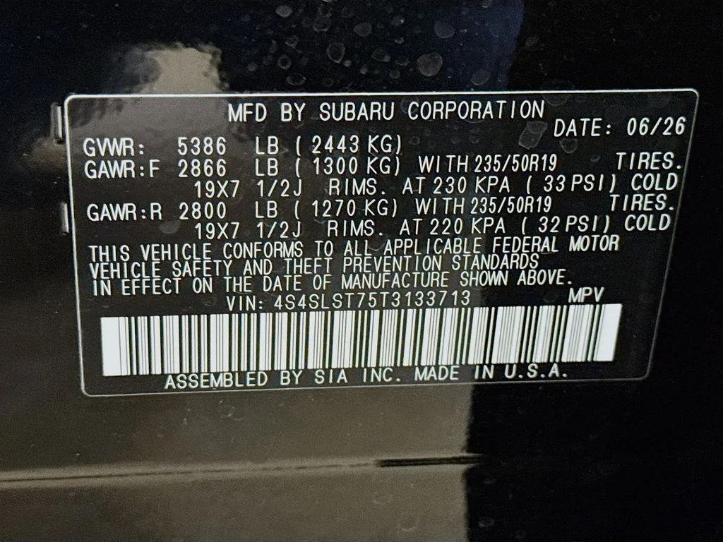 New 2026 CRYSTAL BLACK SILICA Subaru Touring Hybrid image 43