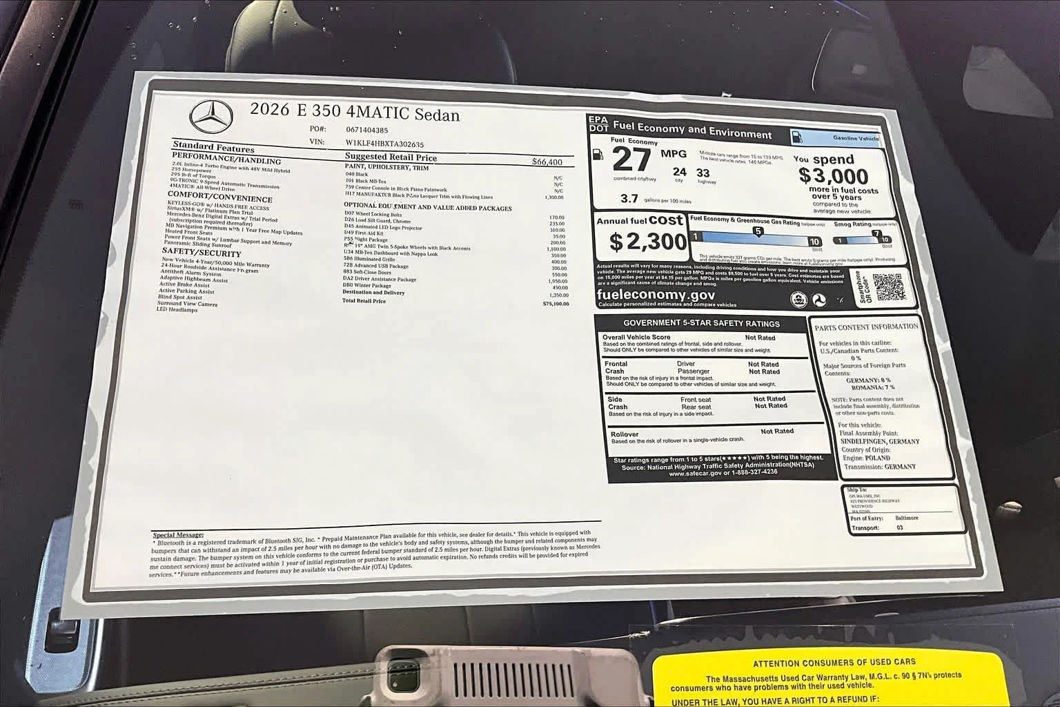 New 2026 Black Mercedes-Benz E 350 image 18