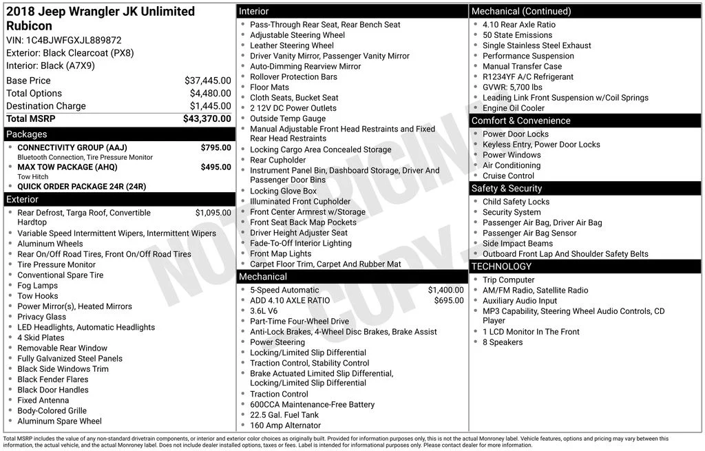 Used 2018 Black Jeep Unlimited Rubicon image 42