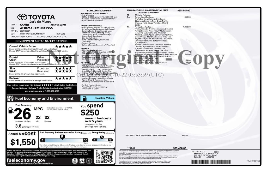 Used 2021 Silver Toyota XSE V6 image 4