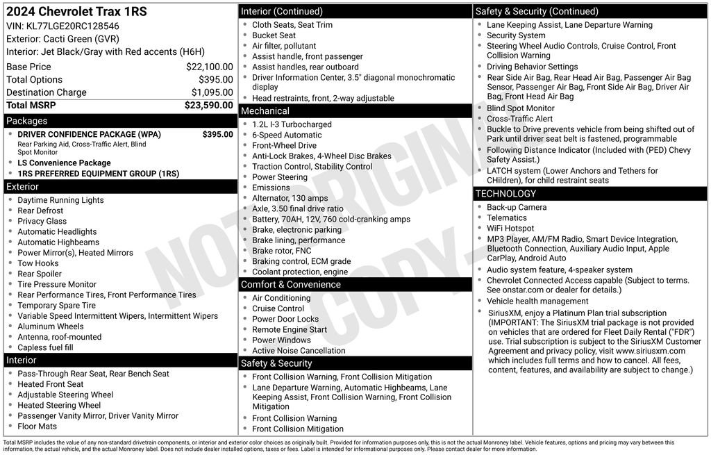 Used 2024 Green Chevrolet 1RS image 50