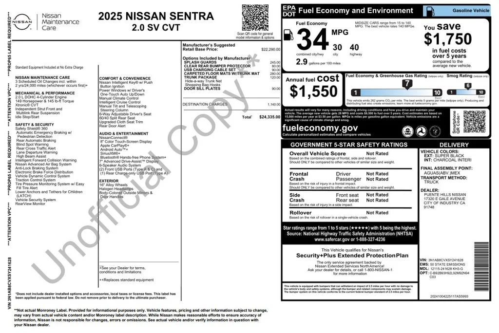 Certified Used 2025 Black Nissan SV image 2