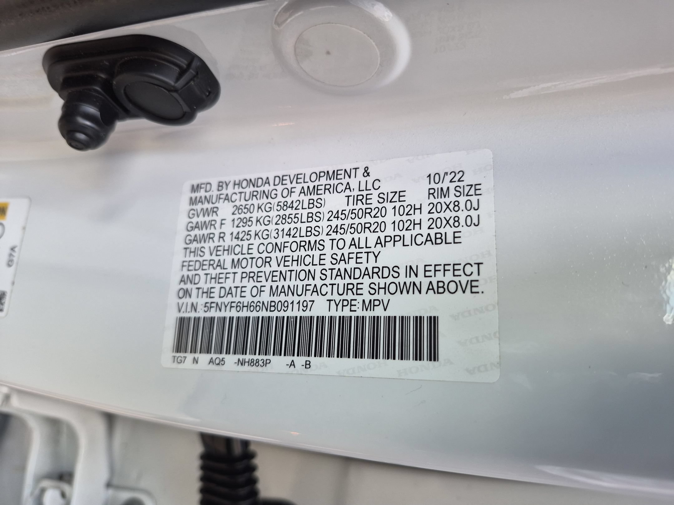 Used 2022 White Honda Touring 7-Passenger image 39