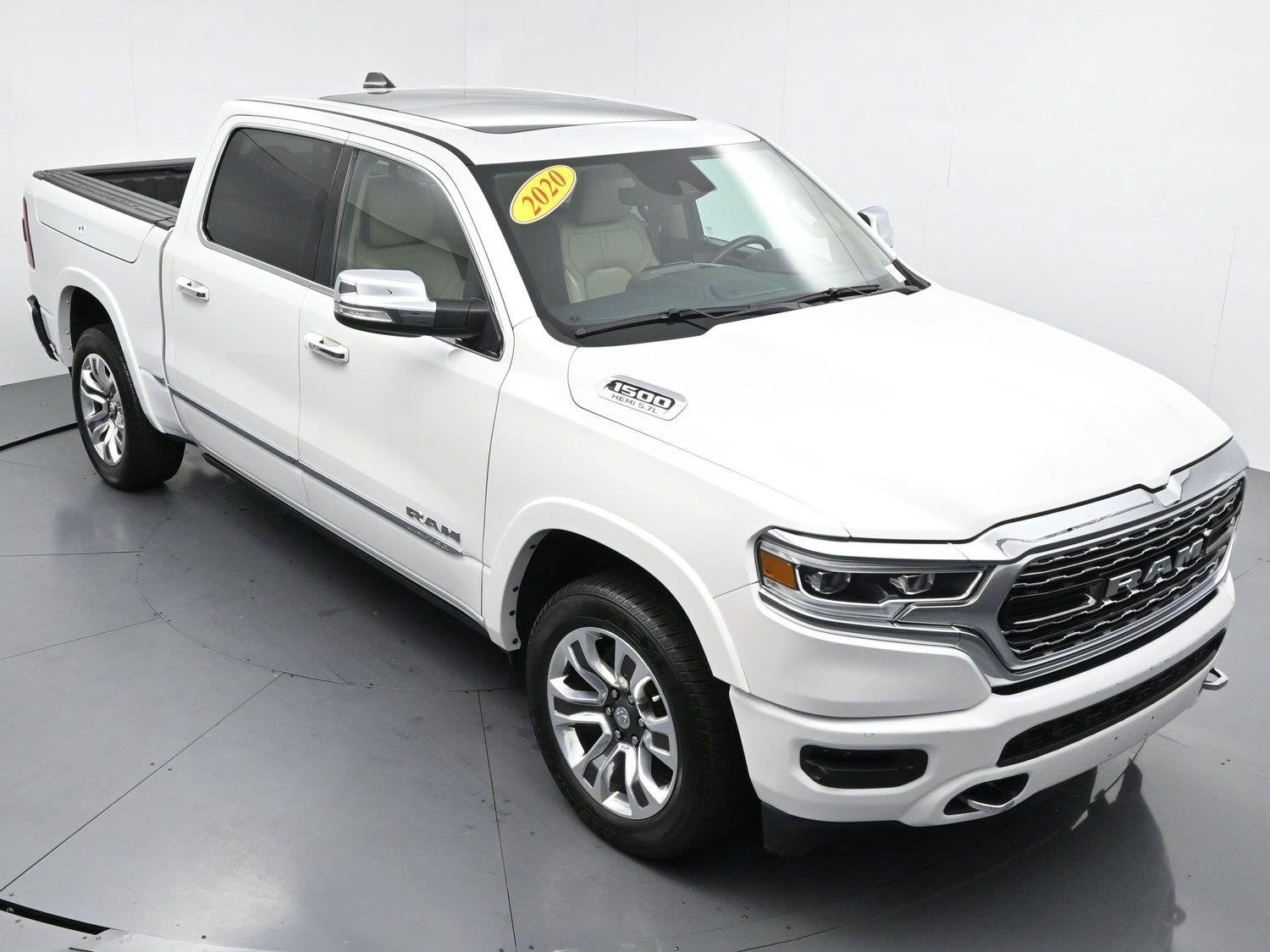 Used 2020 Ivory White Tri-Coat Pearlcoat Ram Limited image 48