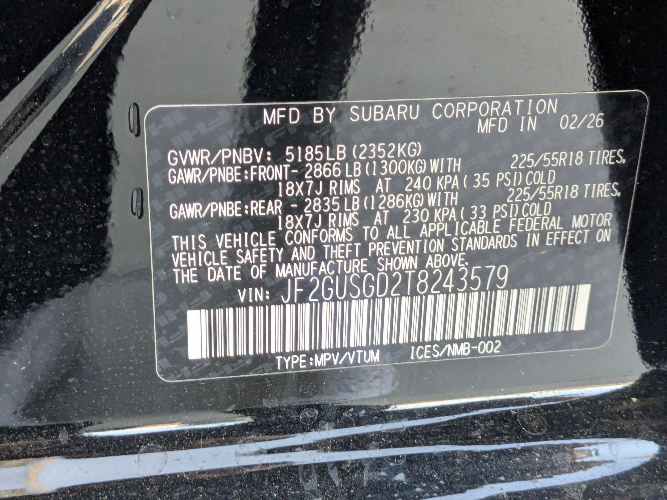 New 2026 CRYSTAL BLACK SILICA Subaru Sport Hybrid image 13