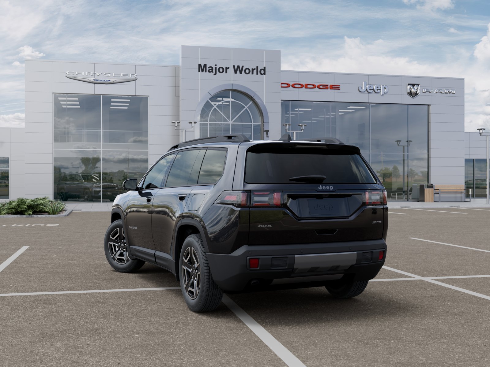 New 2026 Diamond Black Crystal Pearl-Coat Exterior Paint Jeep Limited image 3