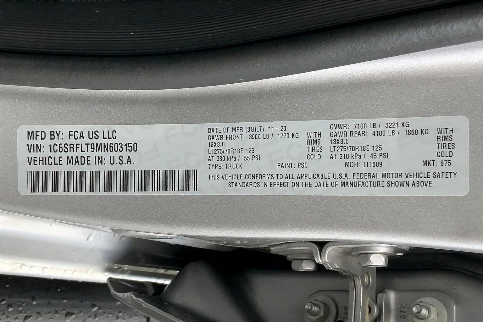 Used 2021 Billet Silver Metallic Clearcoat Ram Rebel image 31