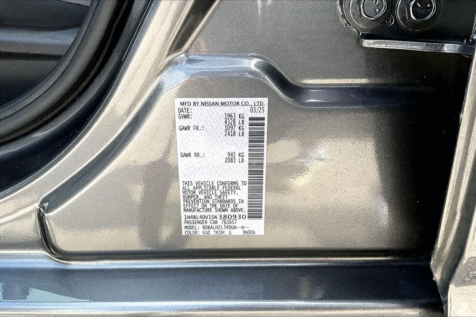 Used 2025 Gun Metallic Nissan SV image 37