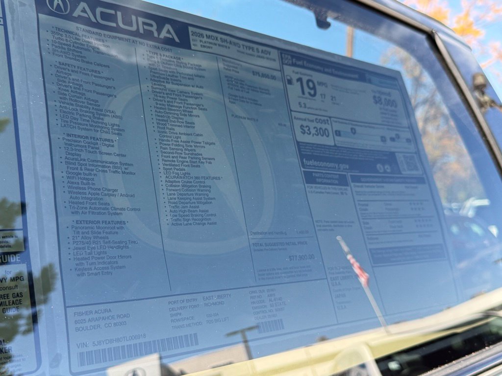 New 2026 Platinum White Pearl Acura Type S w/Advance Package image 27