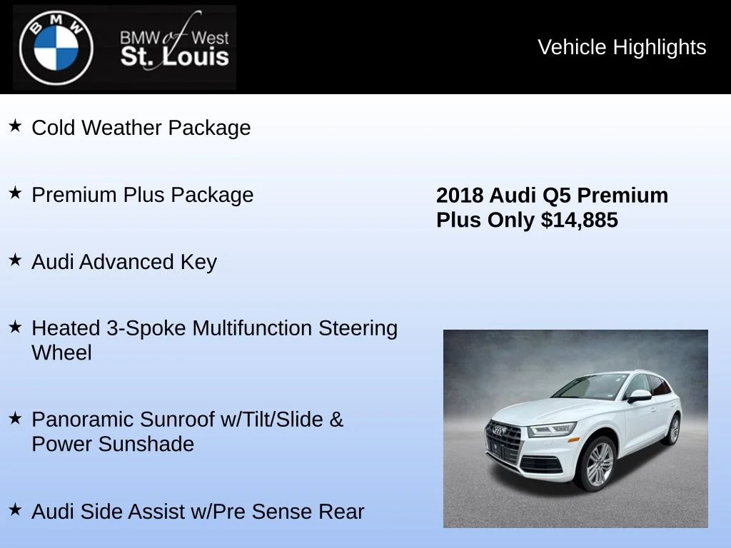 Used 2018 White Audi 2.0T Premium Plus image 8