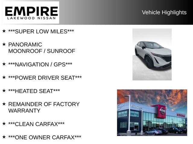 Used 2024 Nissan ARIYA Evolve+ with VIN JN1DF0BB8RM742962 for sale in Lakewood, CO