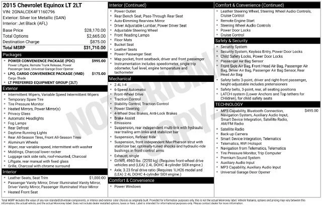 Used 2015 Silver Ice Metallic Chevrolet LT image 3
