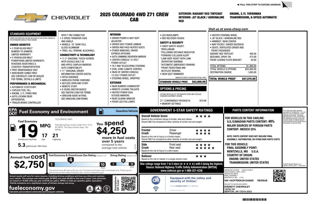 Certified Used 2025 Red Chevrolet Z71 image 4
