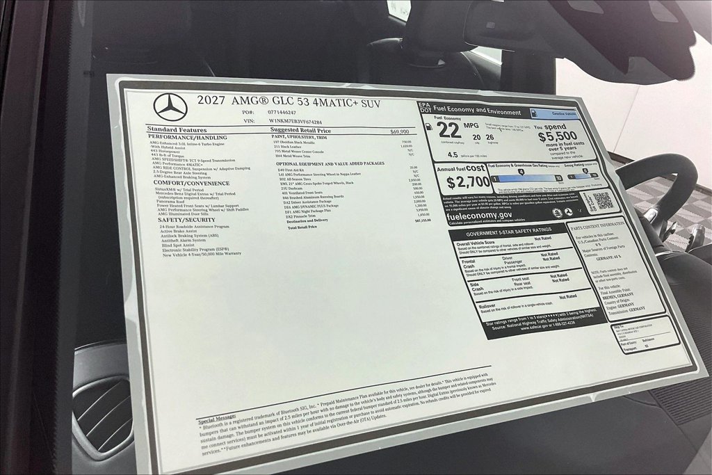 New 2027 Obsidian Black Metallic Mercedes-Benz AMG® GLC 53 4MATIC+ SUV image 13