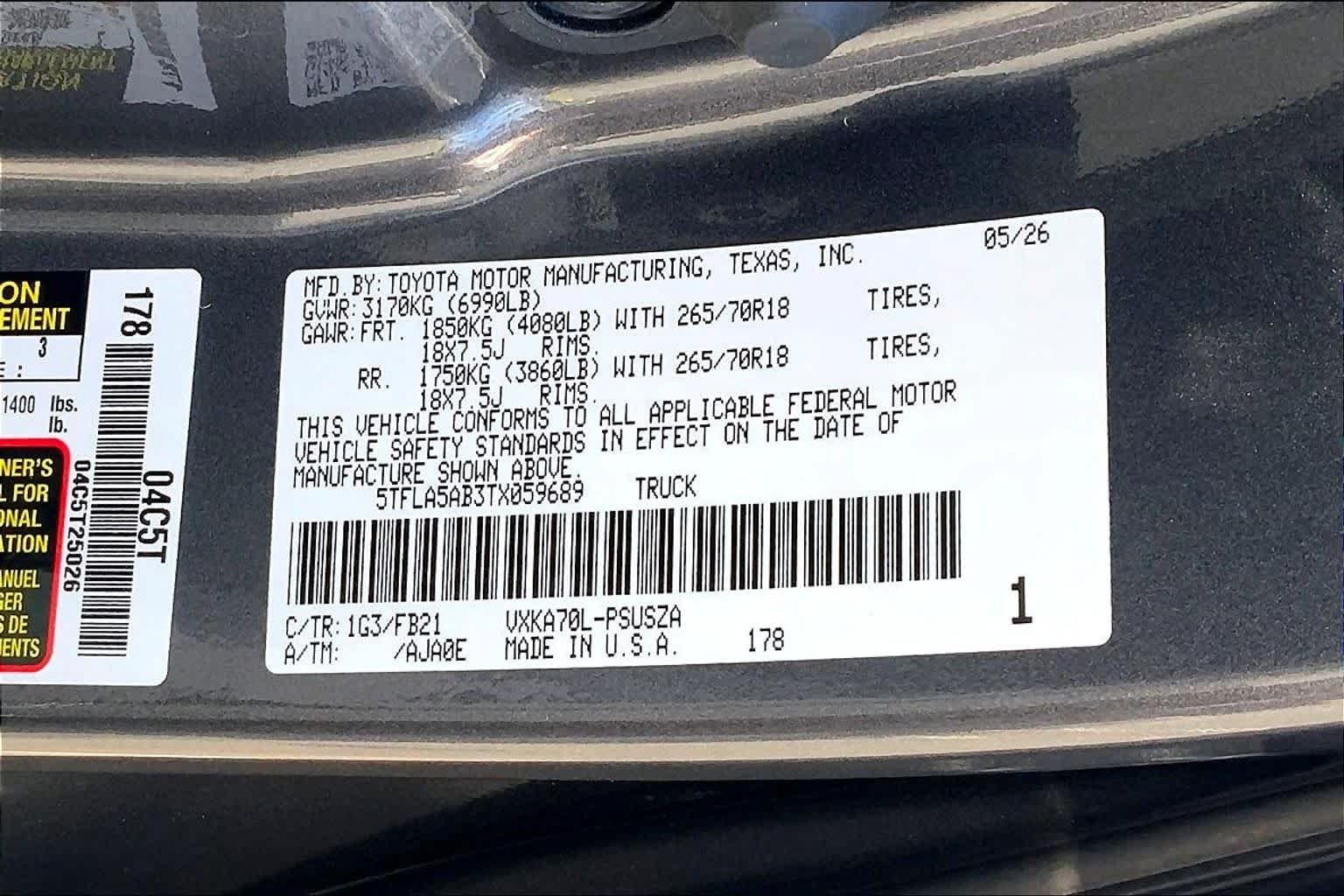 New 2026 Magnetic Gray Metallic Toyota SR5 image 21