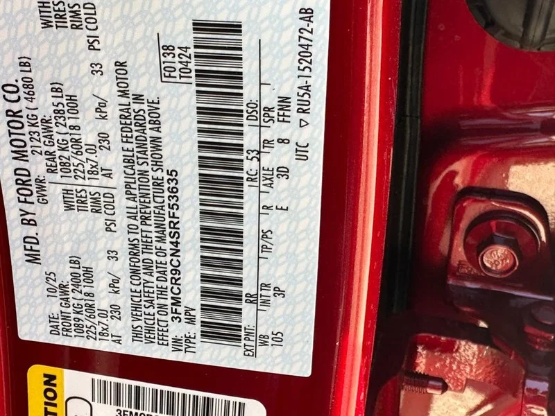 New 2025 Ruby Red Metallic Tinted Clearcoat Ford Outer Banks 4x4 image 15