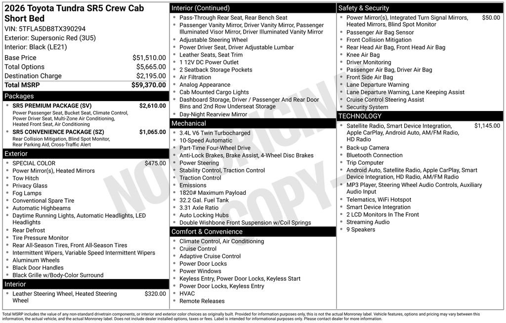 Certified Used 2026 Red Toyota SR5 image 7